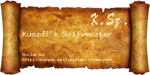 Kuszák Szilveszter névjegykártya