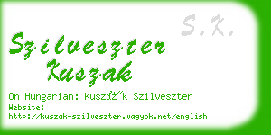 szilveszter kuszak business card